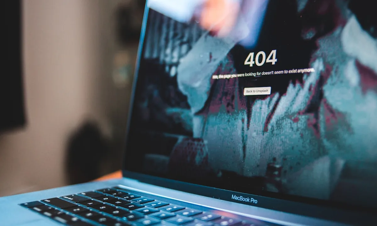 A laptop screen showing complex software errors