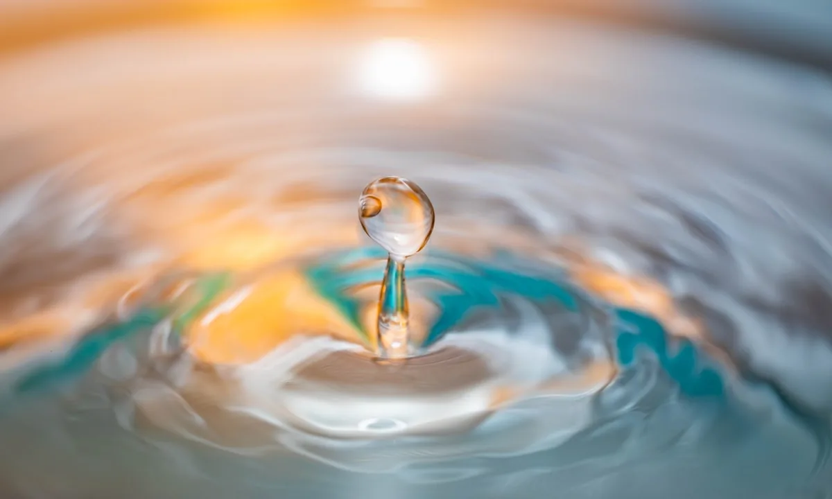 Liquid surface tension creating a subtle curvature around floating objects