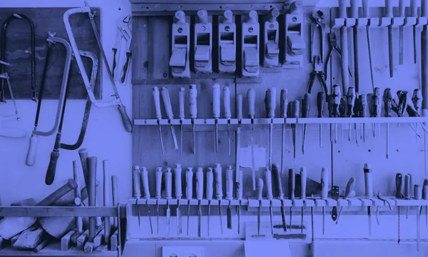 A neatly organized tool board, symbolizing specialized software built for AI agents
