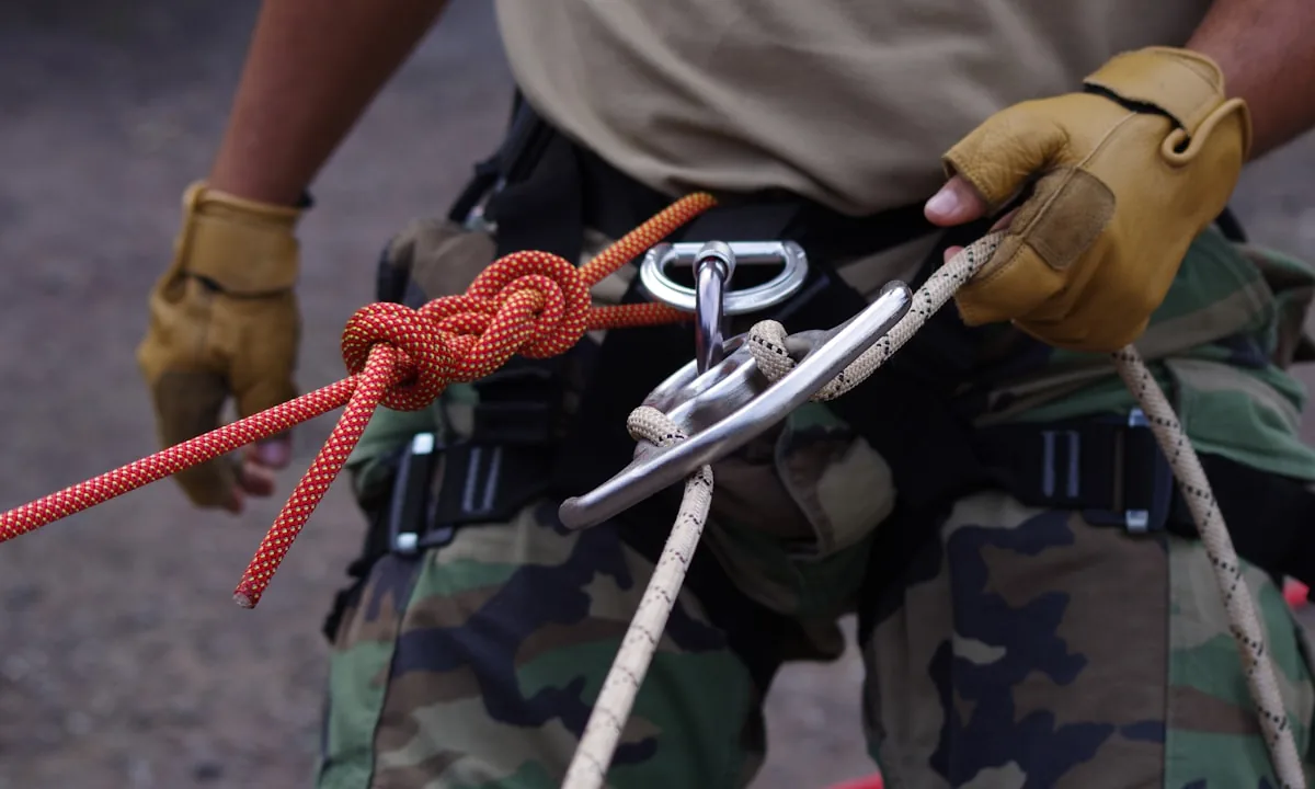 A robust safety climbing harness, representing the need for guardrails around AI systems