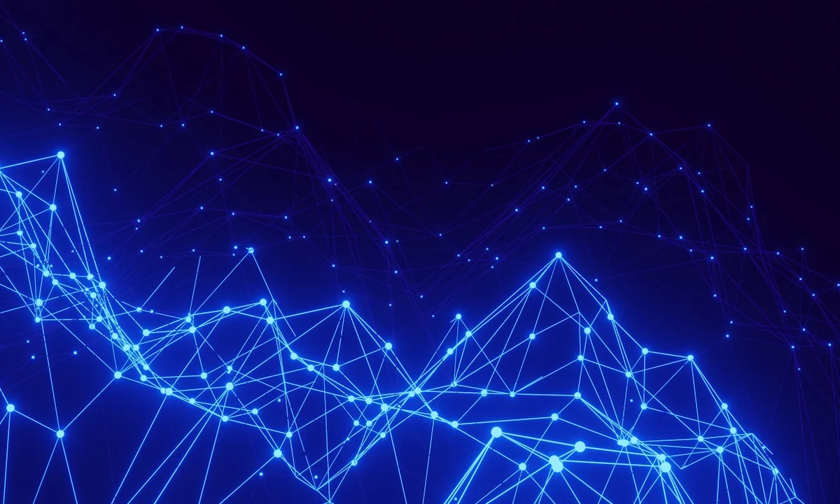 A complex network graph showing interconnected nodes