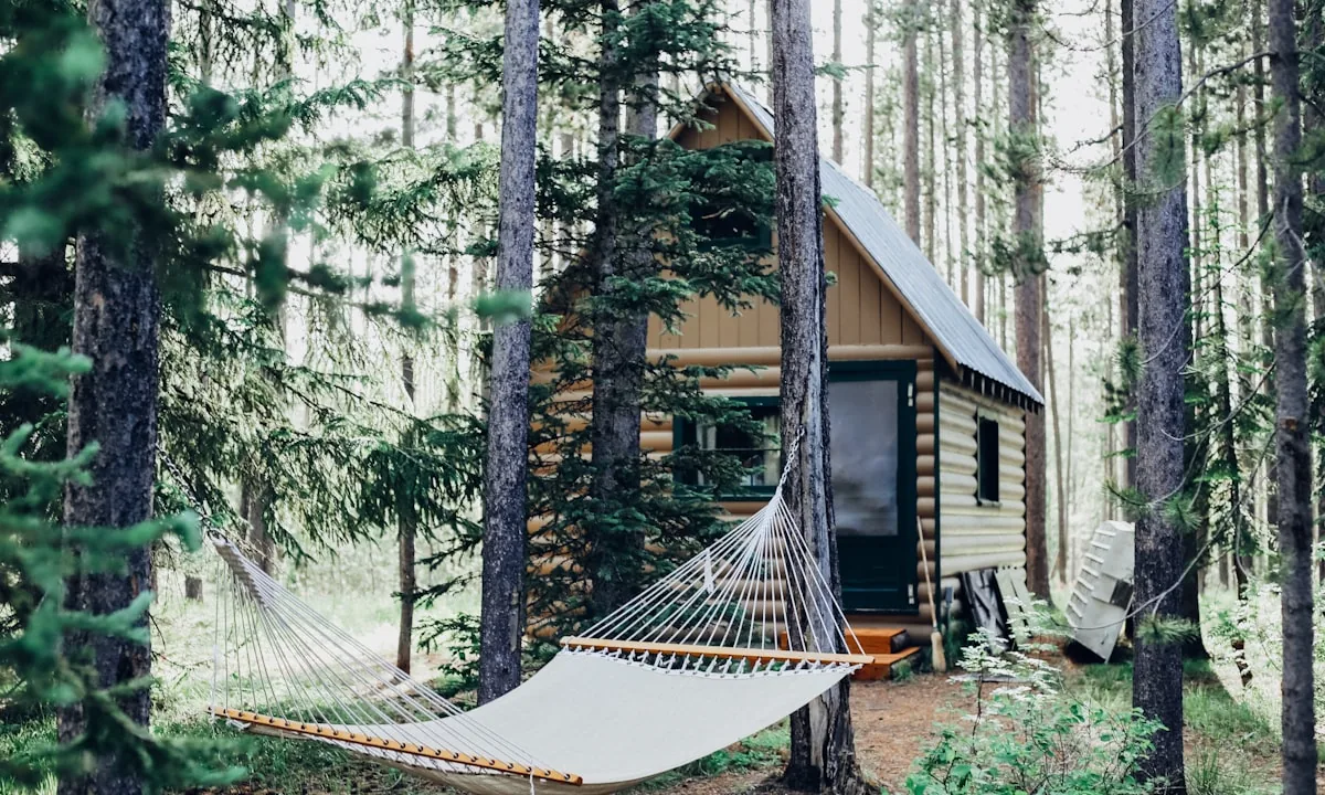 A quiet cabin in the forest, representing an inner sanctuary
