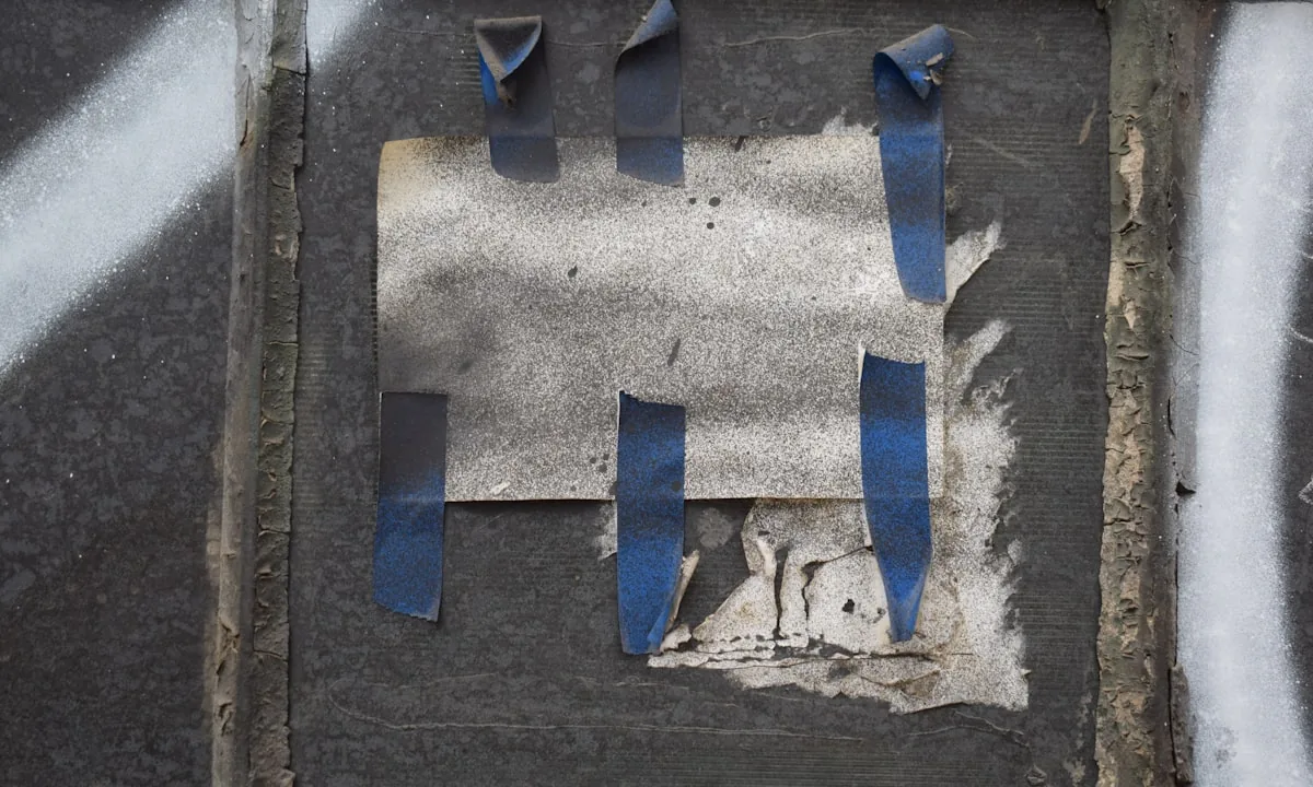 Using duct tape to hastily repair a leak, representing fragile and opaque AI code patches.