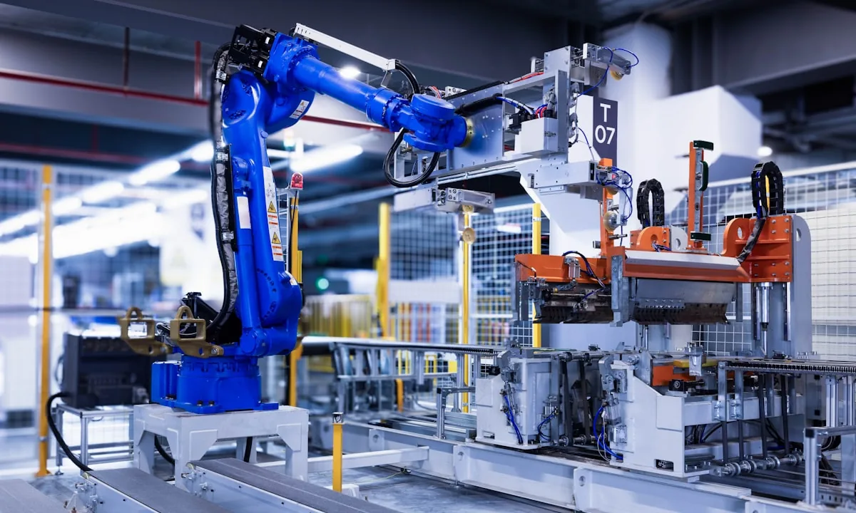 Automated factory assembly line representing automated code generation