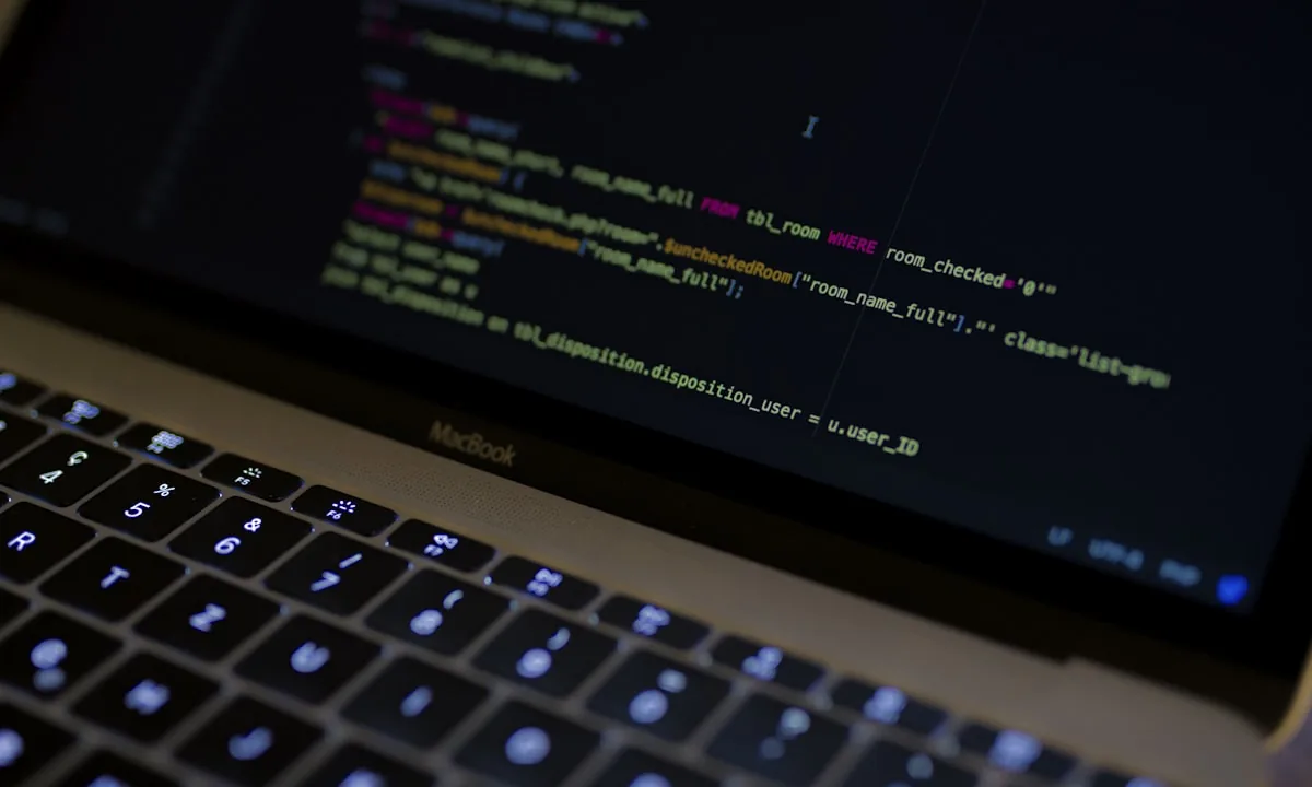 Developer reviewing pull request diff on screen