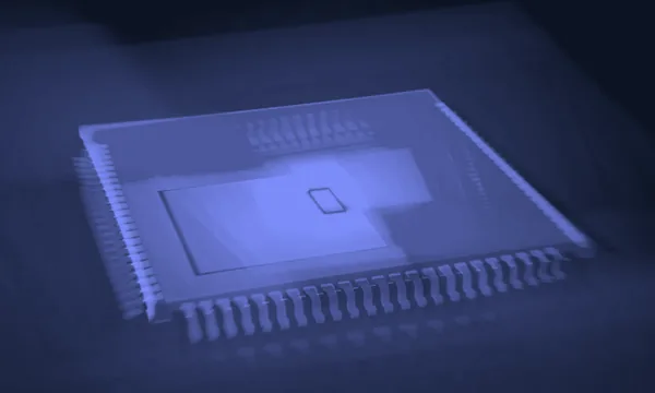 Semiconductor silicon wafer in modern fabrication lab