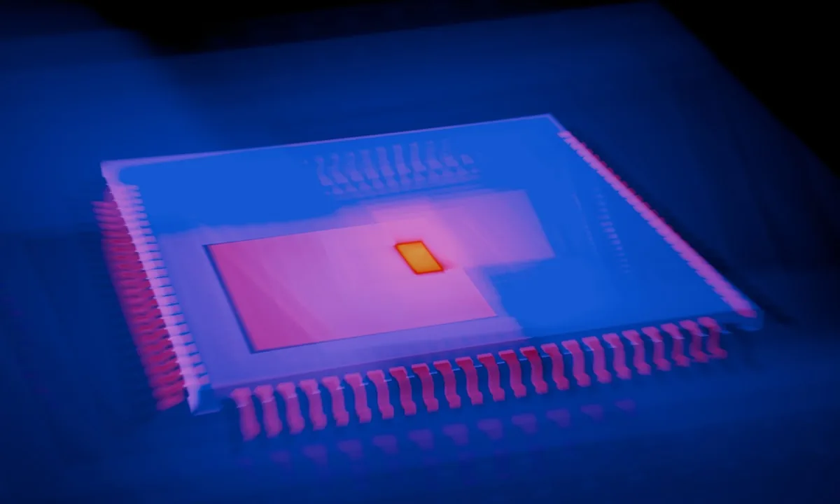 Semiconductor silicon wafer in modern fabrication lab
