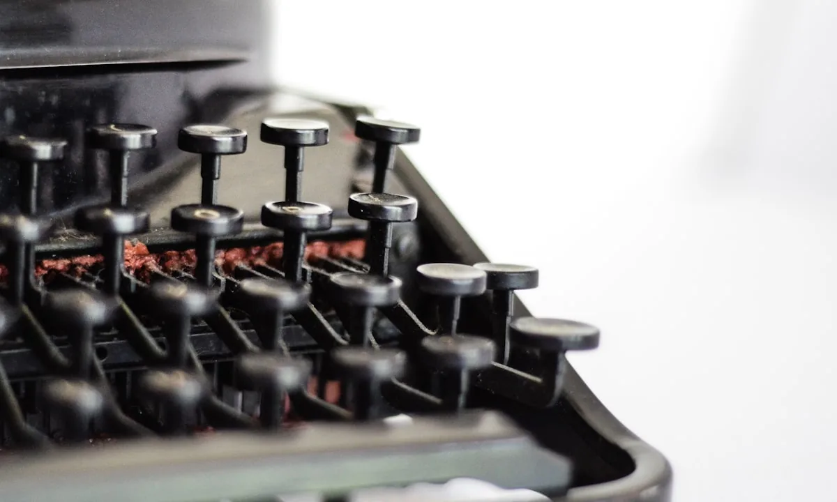 A vintage typewriter representing manual craftsmanship and deliberate effort