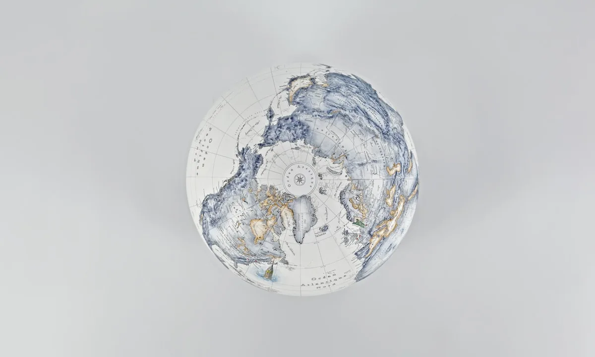 Illustration of Earth's magnetic field lines encompassing the globe